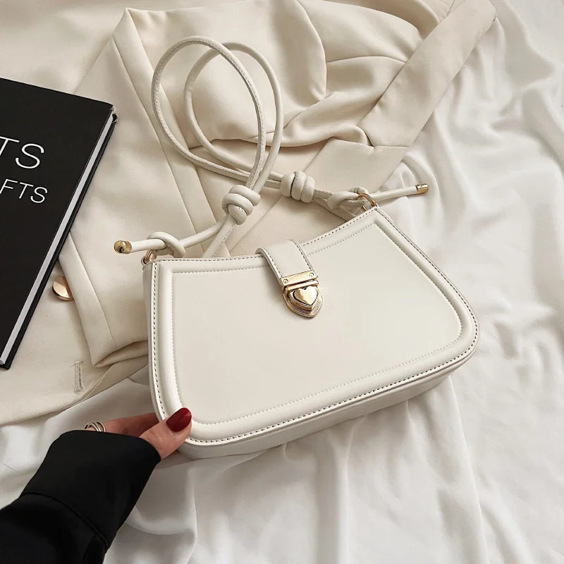 Solid PU Leather Shoulder Bags for Women Lady Crossbody Bags