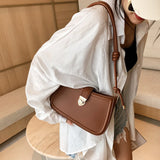 Solid PU Leather Shoulder Bags for Women Lady Crossbody Bags
