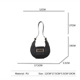 Solid PU Leather Saddle Bag for Women