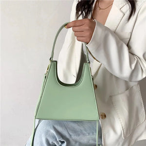 Small Solid PU Leather Shoulder Messenger Bags For Women Crossbody Handbags