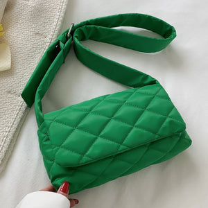 Solid Nylon Shoulder Crossbody Bag for Women