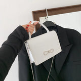 Crocodile Pattern Small Square PU Leather Crossbody Bag