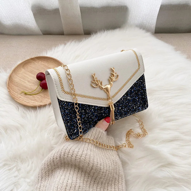 Small Square Bag Shoulder Bags for Women Crossbody Daily Wild Chain Leather