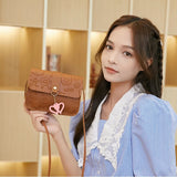 Small Square Bag Ladies Embossed One Shoulder Crossbody Bag