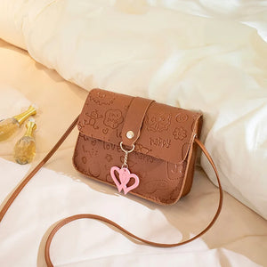 Small Square Bag Ladies Embossed One Shoulder Crossbody Bag