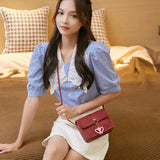 Small Square Bag Ladies Embossed One Shoulder Crossbody Bag