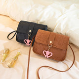 Small Square Bag Ladies Embossed One Shoulder Crossbody Bag