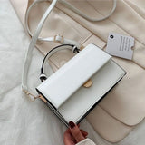 Small Square Bag One Shoulder Bag For Woman PU Leather Messenger Bag