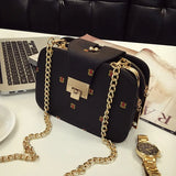 Small Square Bag Women's Chain Clip Bag Women's Printing Lock Small Bag