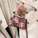 Vintage Snake Skin Pattern Shoulder Messenger Bags
