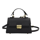 Square Bags for Women Metal Lock Top Handle Bag Shoulder Crossbody Bags