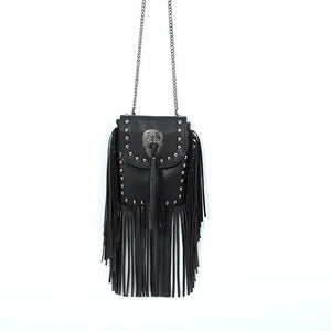 Women's Crossbody Bag with Rivet Tassel Shoulder Bag