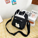 Small Square Nylon Ladies Handbag Rabbit Shoulder Bag