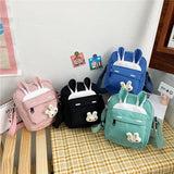 Small Square Nylon Ladies Handbag Rabbit Shoulder Bag