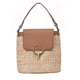 Straw Bucket Bag Crossbody Shoulder Messenger Summer Handbag