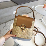 Straw Bucket Crossbody Bag Summer Travel Purse Handbag Shoulder Messenger