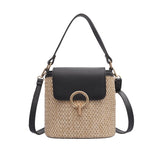 Straw Bucket Bags for Women Summer Crossbody Bags Lady Travel Purses