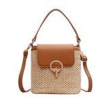 Small Straw Bucket Bags for Women Summer Crossbody Bags Lady