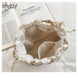 Straw Woven Bucket Bag for Women Crossbody Rattan Shoulder Bag