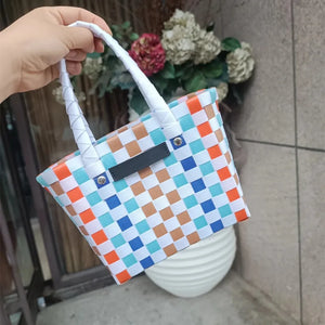 Small Kawayi Weaved Lunch Picnic Basket Harajuku Beach Carry Bag