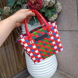 Small Kawayi Weaved Lunch Picnic Basket Harajuku Beach Carry Bag