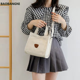 Canvas Tote Bag Women Shoulder Shopper Handbag Crossbody Satchel