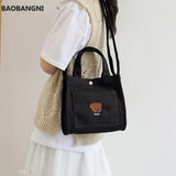 Canvas Tote Bag Women Shoulder Shopper Handbag Crossbody Satchel