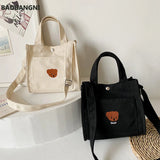 Canvas Tote Bag Women Shoulder Shopper Handbag Crossbody Satchel