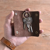 Vegetable Tanning Leather Key Purses for Men and Women