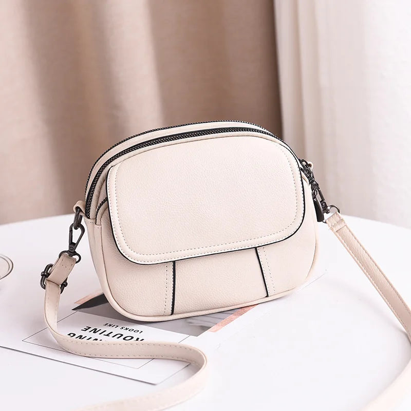 Vintage Flap Shoulder Bag PU Leather High Crossbody Messenger