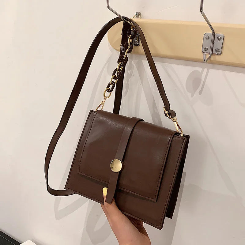 Vintage Retro Female Leather Messenger Bag