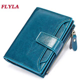 RFID Blocking Womens Leather Bifold Wallet
