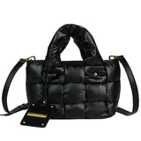 Small Weave Shoulder Bag Tote Ladies Padded Handbags Women Crossbody Bags