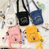 Canvas Crossbody Small Bags for Women Cloth Cell Phone Shoulder Bags