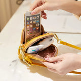 Small Women PU Leather Messenger Bag Crossbody Cell Phone Shoulder Bag