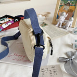 Cartoon Print Mini Canvas Shoulder Bag for Girls Phone Crossbody Purse