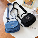 Women Canvas Shoulder Bag Cartoon Print Mini Cloth Handbag Phone Crossbody