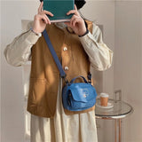 Women Canvas Shoulder Bag Cartoon Print Mini Cloth Handbag Phone Crossbody