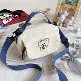 Cartoon Print Mini Canvas Shoulder Bag for Girls Phone Crossbody Purse