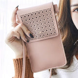 Small Women Handbag Transparent Phone Bag PU Leather Messenger Bags