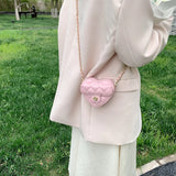 Small Women Heart Shoulder Crossbody Bag Chain Messenger Bag