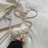 Small Women Heart Shoulder Crossbody Bag Quilted Handbag Chain