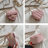 Small Women Heart Shoulder Crossbody Bag Chain Messenger Bag