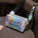 Small Women Laser Crossbody Bag Messenger Shoulder Bag PVC Jelly Small Tote Mess