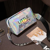 Small Women Laser Crossbody Bag Messenger Shoulder Bag PVC Jelly Small Tote Mess