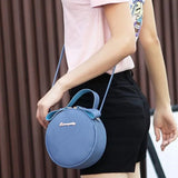 Small Round Handbag PU Leather Women's Shoulder Messenger Bag