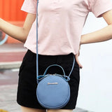 Small Round Handbag PU Leather Women's Shoulder Messenger Bag