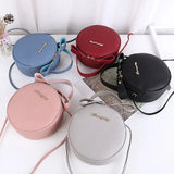 Small Round Handbag PU Leather Women's Shoulder Messenger Bag
