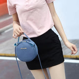 Small Round Handbag PU Leather Women's Shoulder Messenger Bag