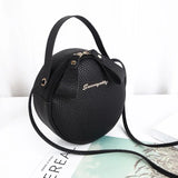 Small Round Handbag PU Leather Women's Shoulder Messenger Bag